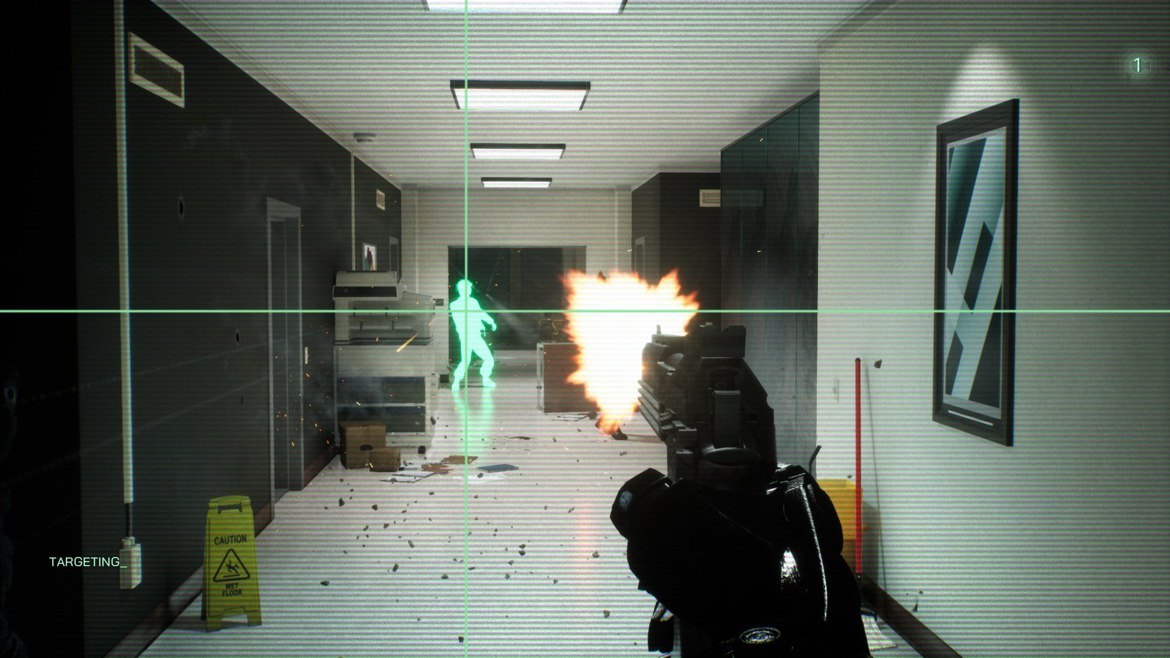 First-person combat in RoboCop: Rogue City.
