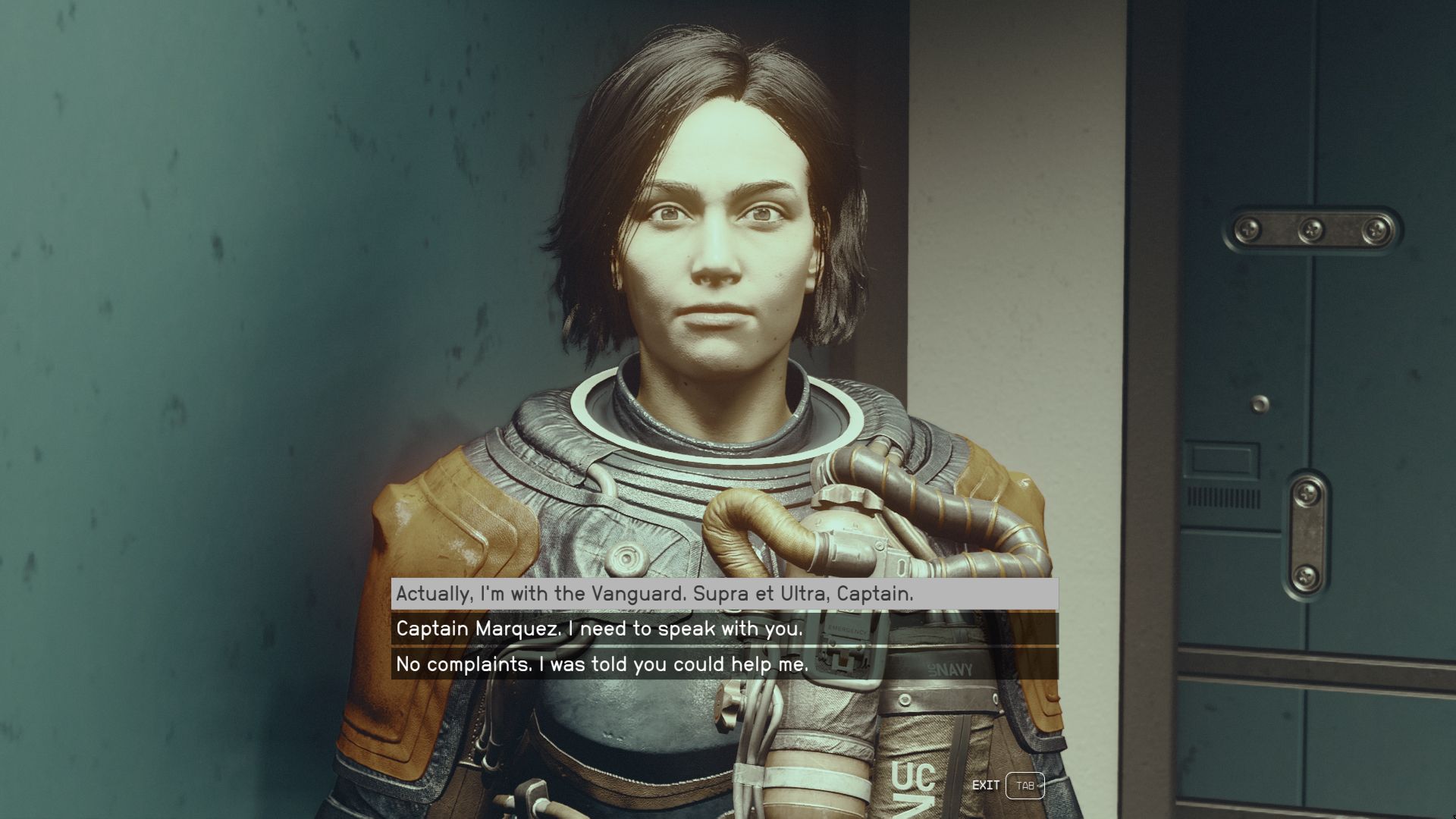 Speaking to Captain Marquez in Starfield