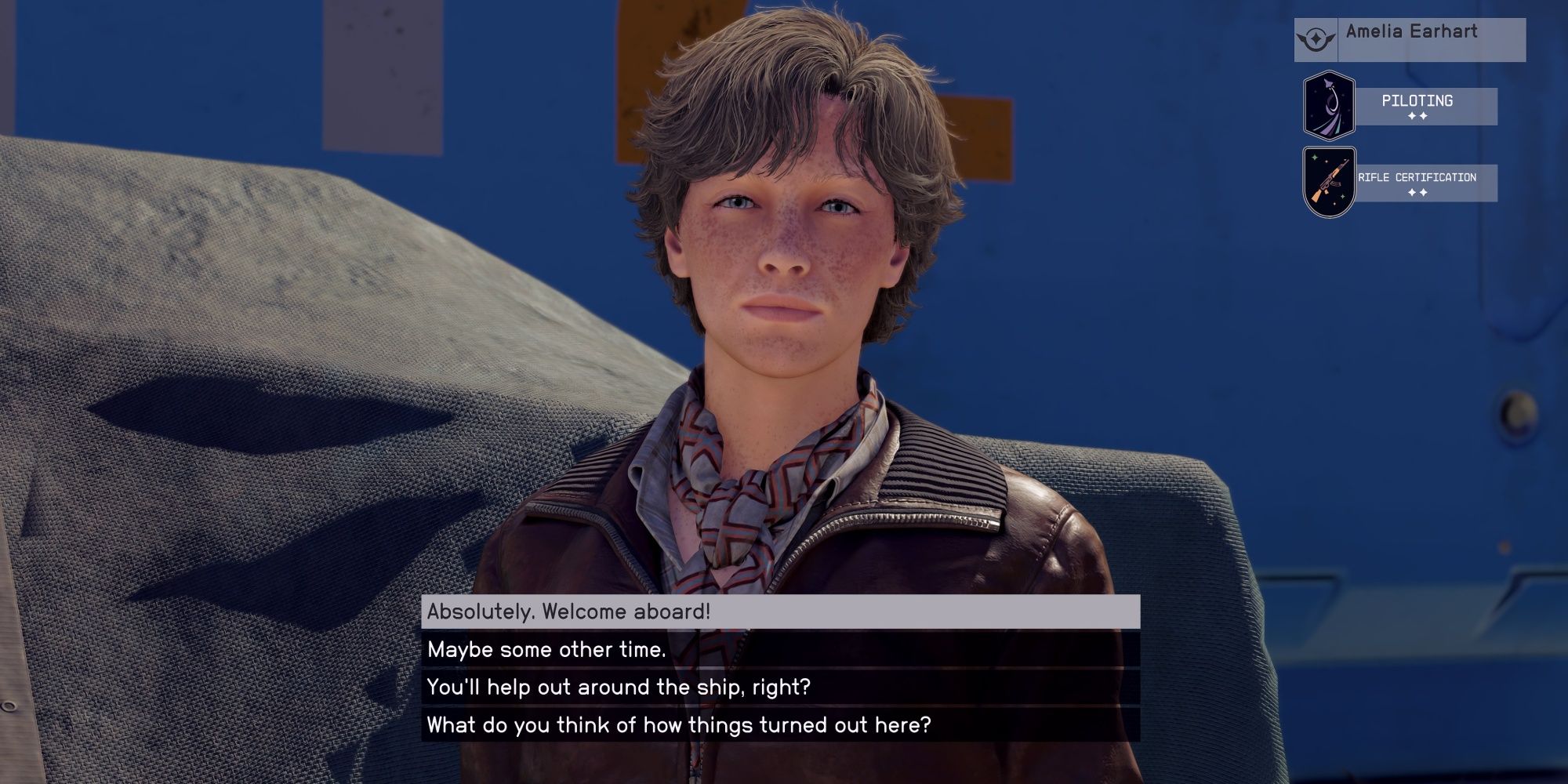 Starfield Amelia Earhart In Dialogue