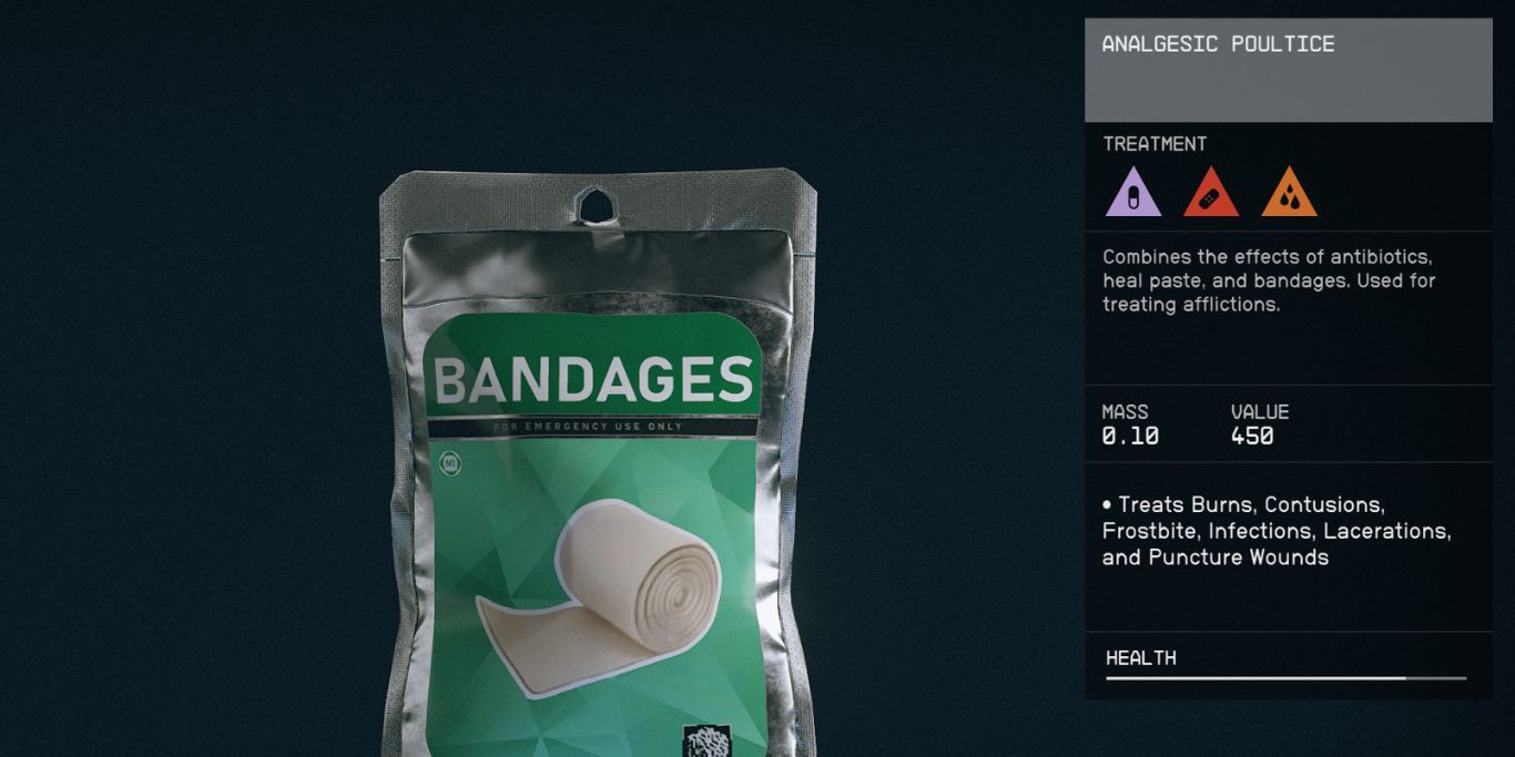 Starfield Bandages With Their Treatment In Inventory