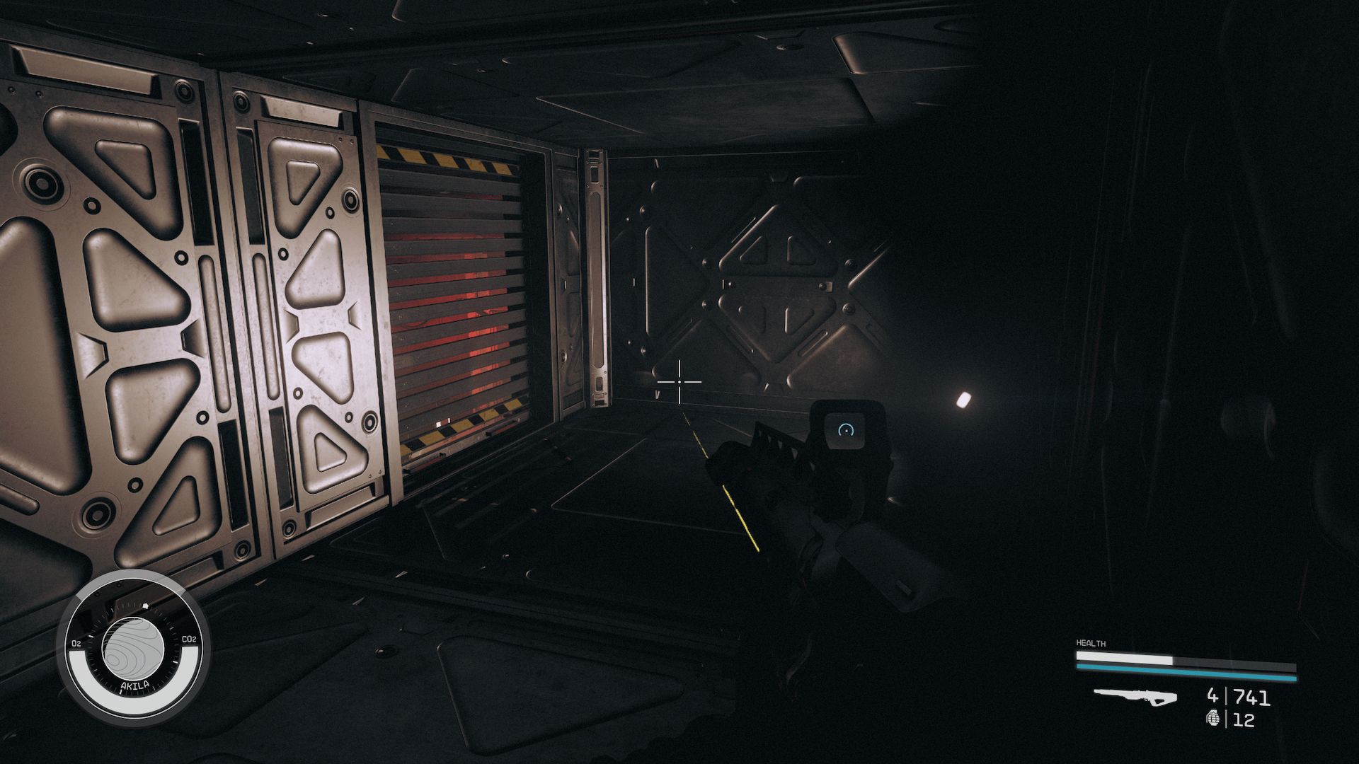 A dimly lit vent shaft, opening up to a good vantage point in the bank.