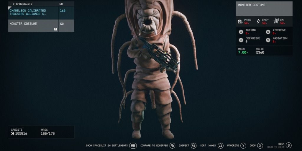 starfield the monster costume