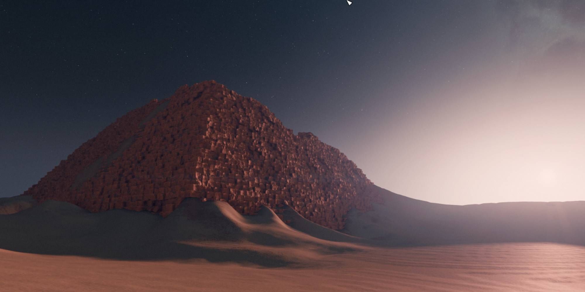 A broken down pyramid in Starfield