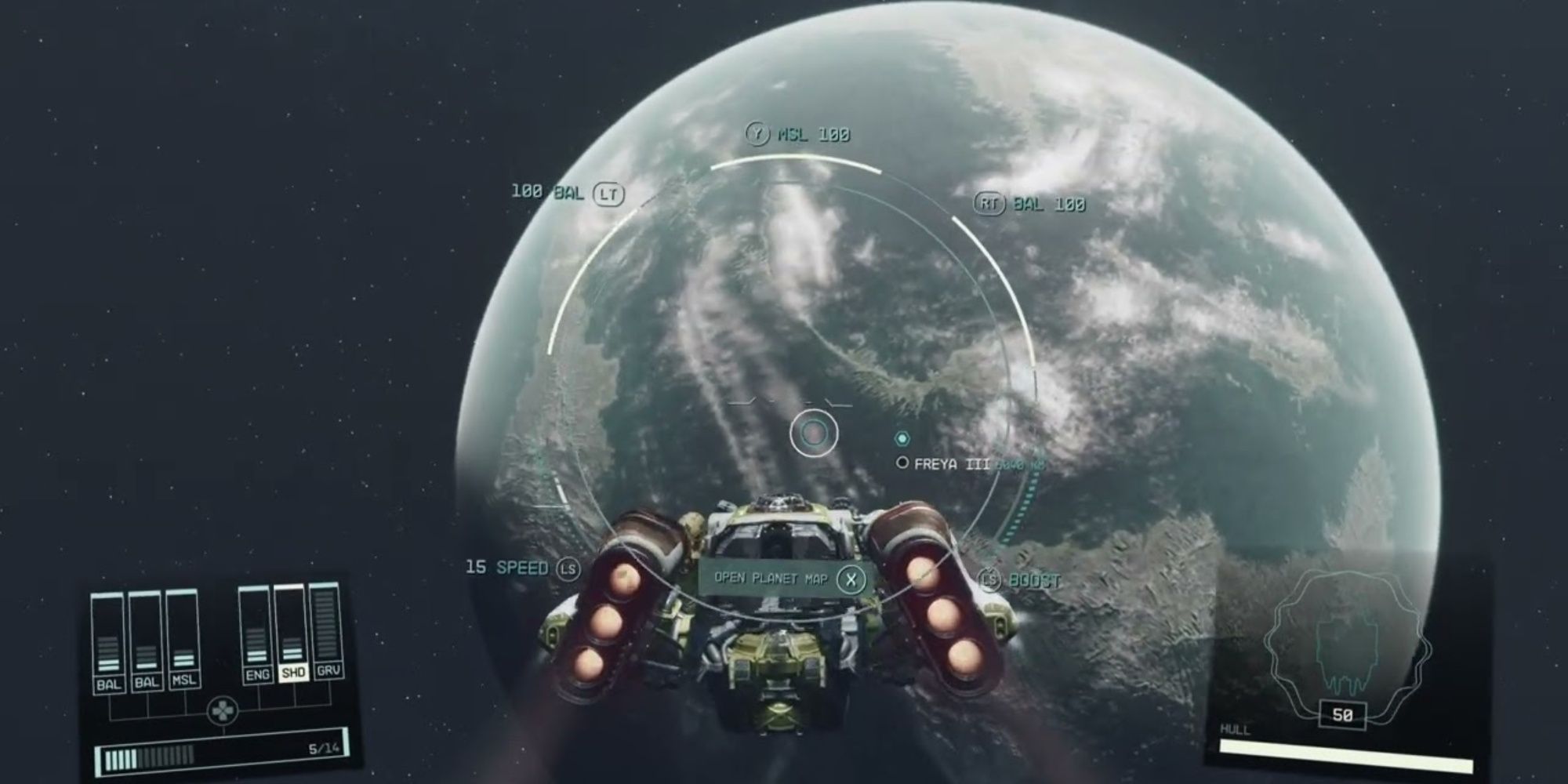 Starfield, Screenshot Of A Ship In Front Of A Planet