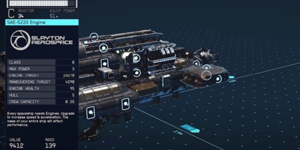 Starfield, Screenshot Of AN Installed SAE-5220 Engine