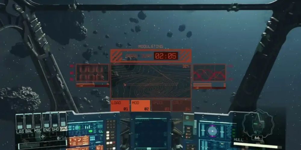 Starfield, Screenshot Of The Aurora 13G Grav Drive In Use