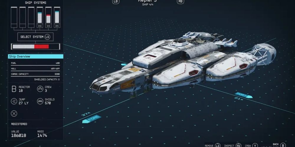 Starfield Screenshot Of The Kepler R On The Ship Overview Screen