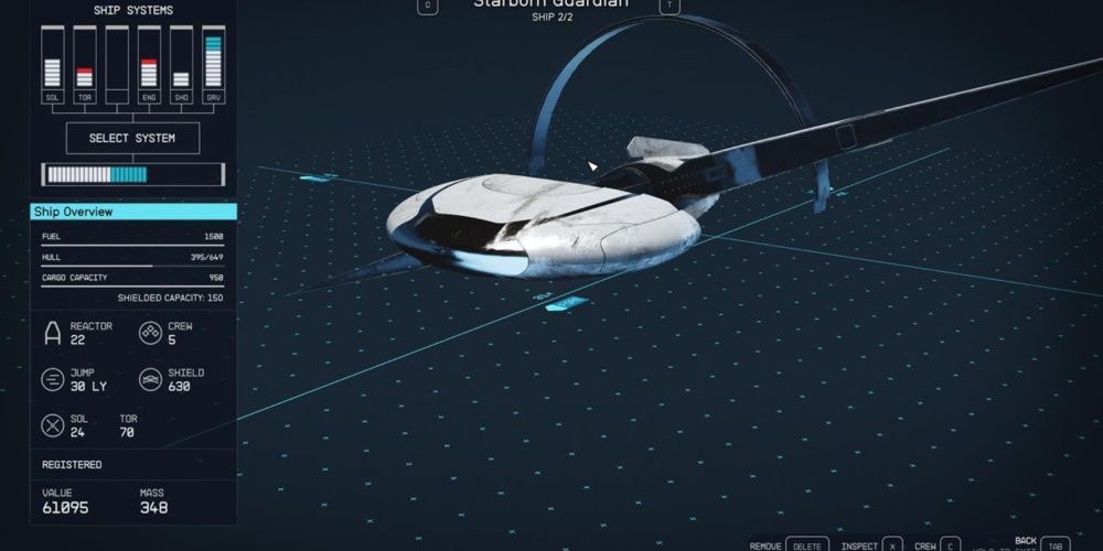 Starfield, Screenshot Of The Starborn Guardian On The Ship Overview Screen