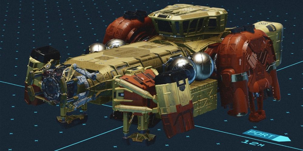 Starfield, Screenshot Of The UC Prison Shuttle On The Ship Customization Screen