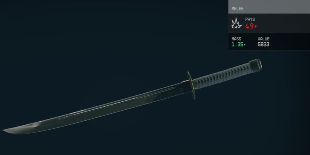 Starfield, Screenshot Of The Wakizashi On The Inventory Screen