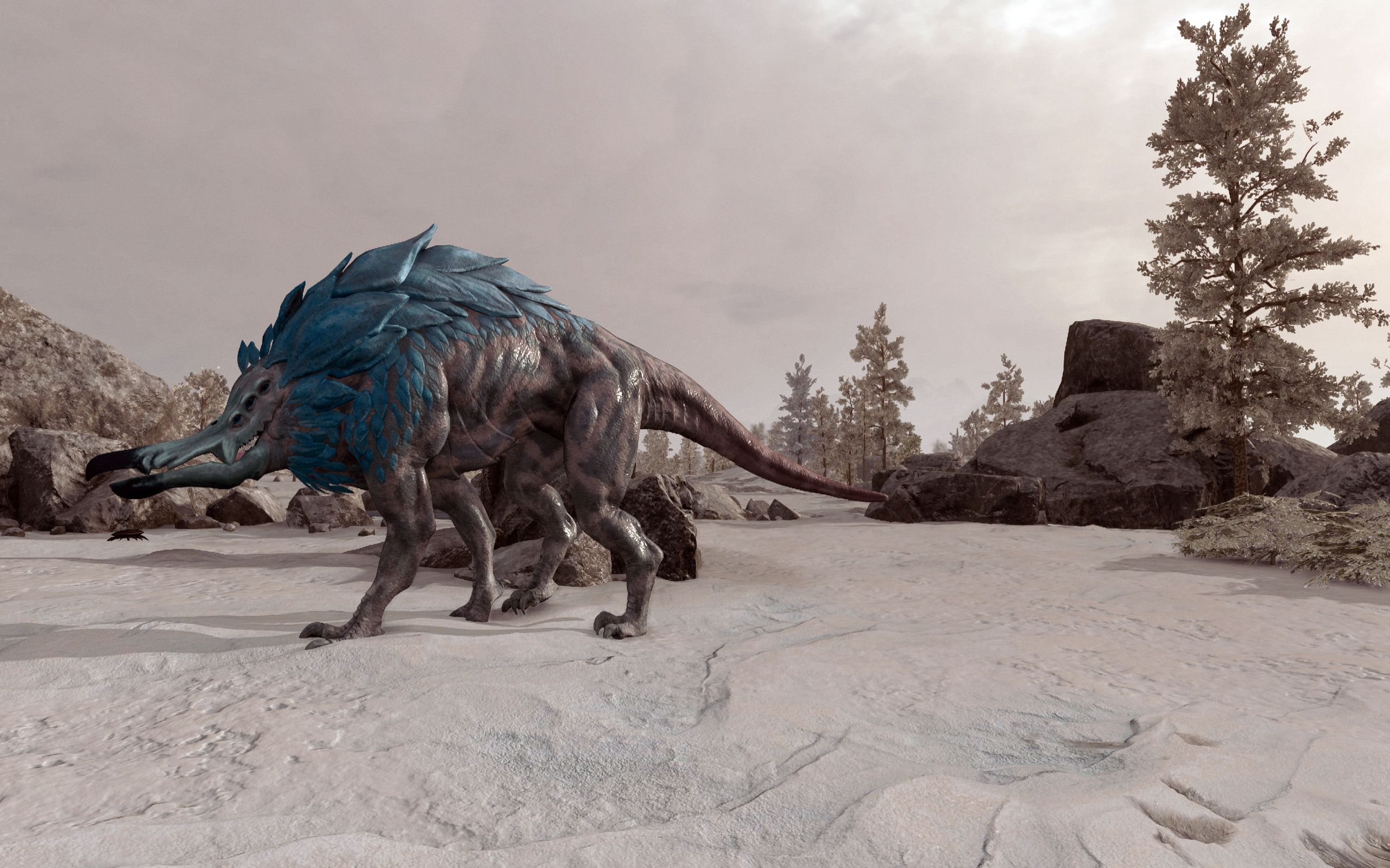 Apex Crocodaunt hunting in the frozen mountain biome