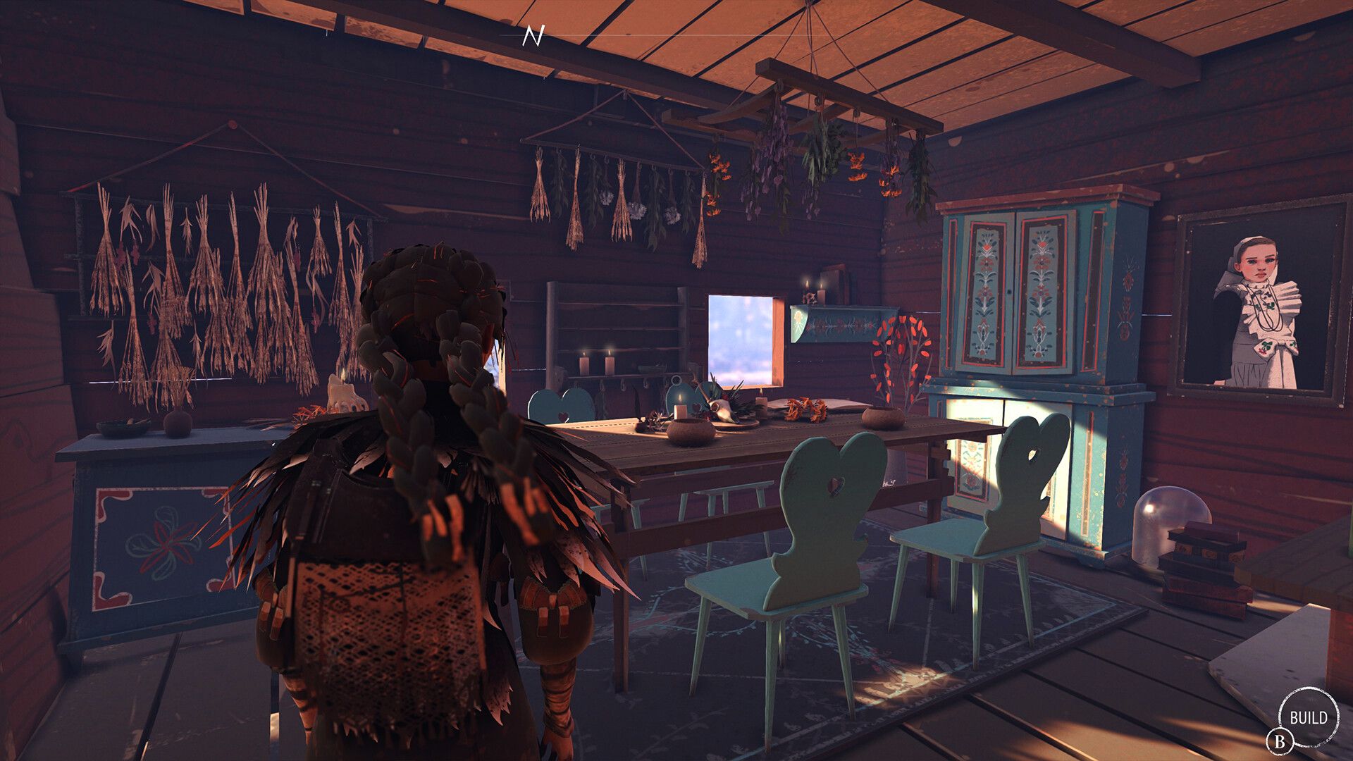 The apprentice witch inside the house in Reka.