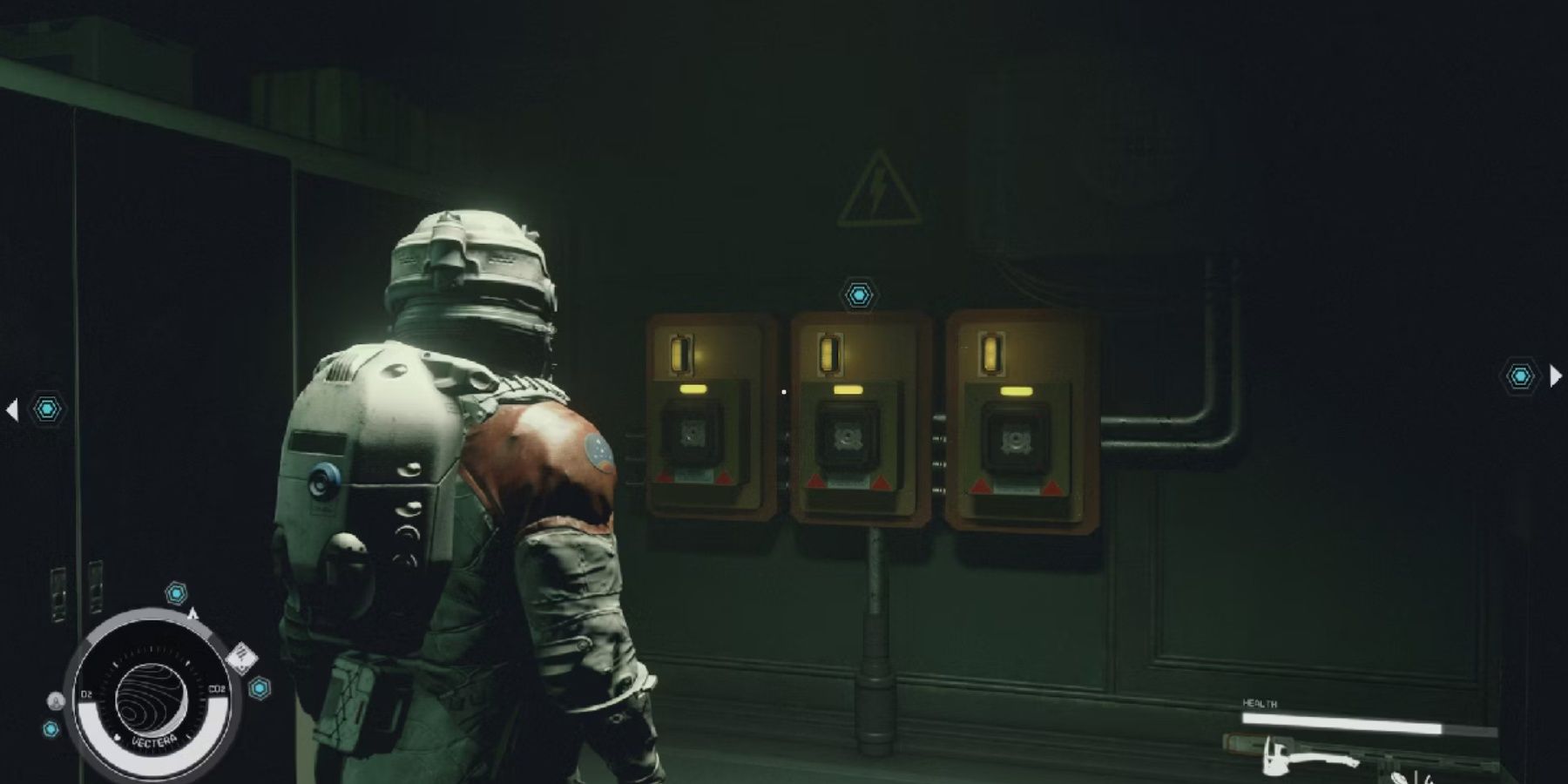 The comms computer power cells area in the Back to Vectera main quest in Starfield