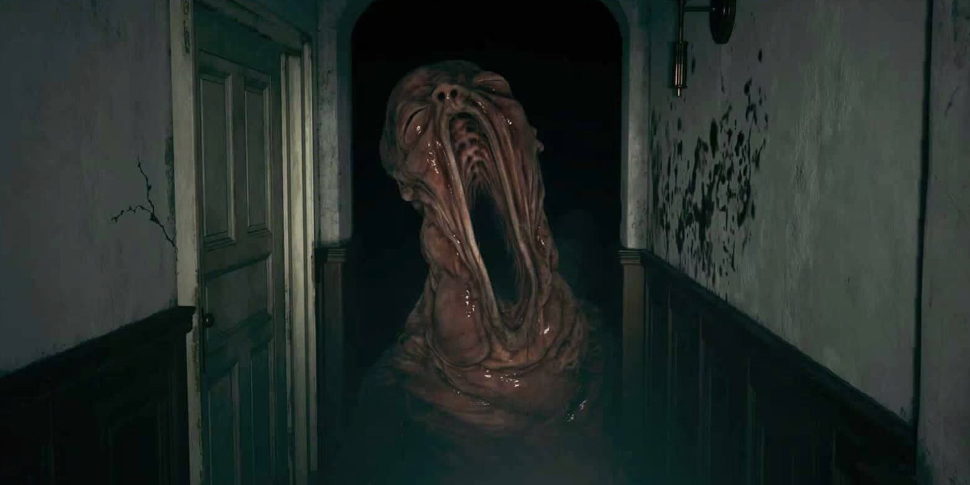 The giant baby screaming in resident evil village