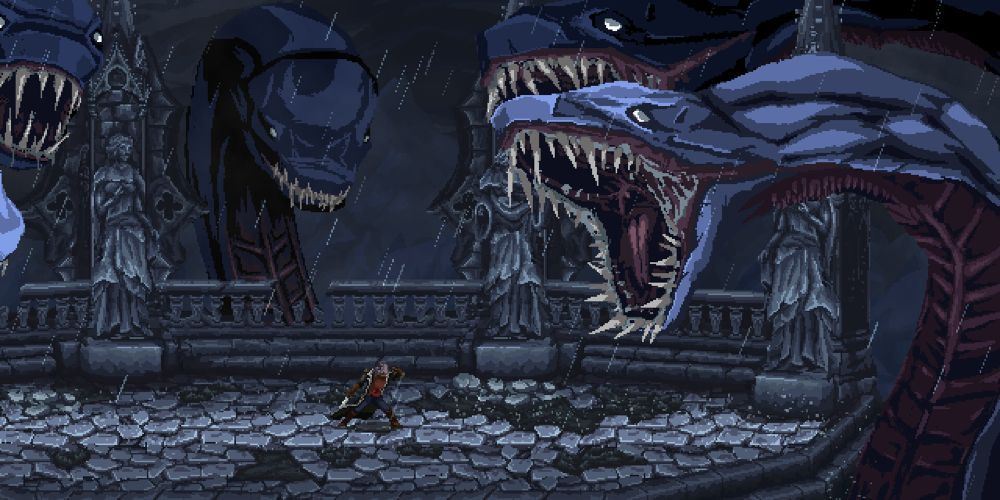 The Last Faith Eryk fighting a giant serpent demon