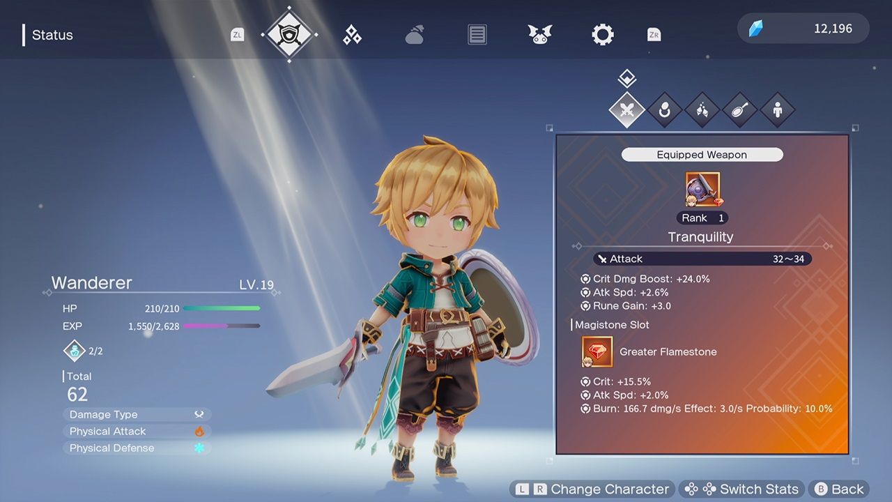 The Wanderer character in the menu in Silent Hope.