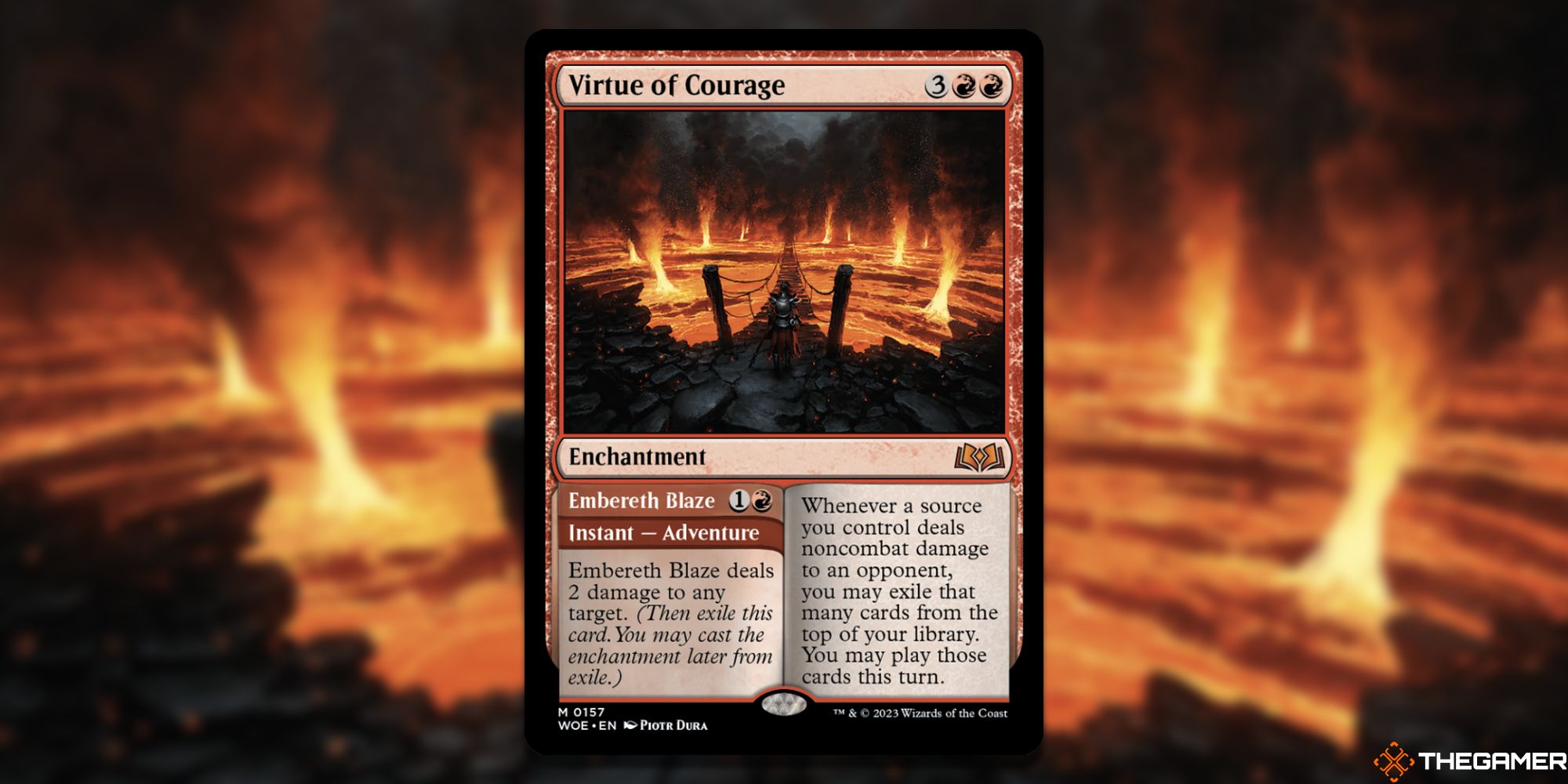 MTG: Virtue of Courage/Embereth Blaze card
