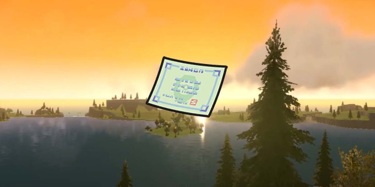 Pokemon Scarlet & Violet Weakness Policy Sprite with a Lake during the sunset in the background.