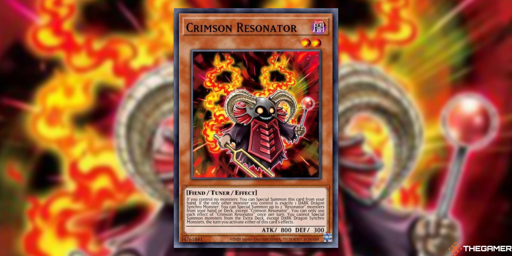 YGO Crimson Resonator card and art background