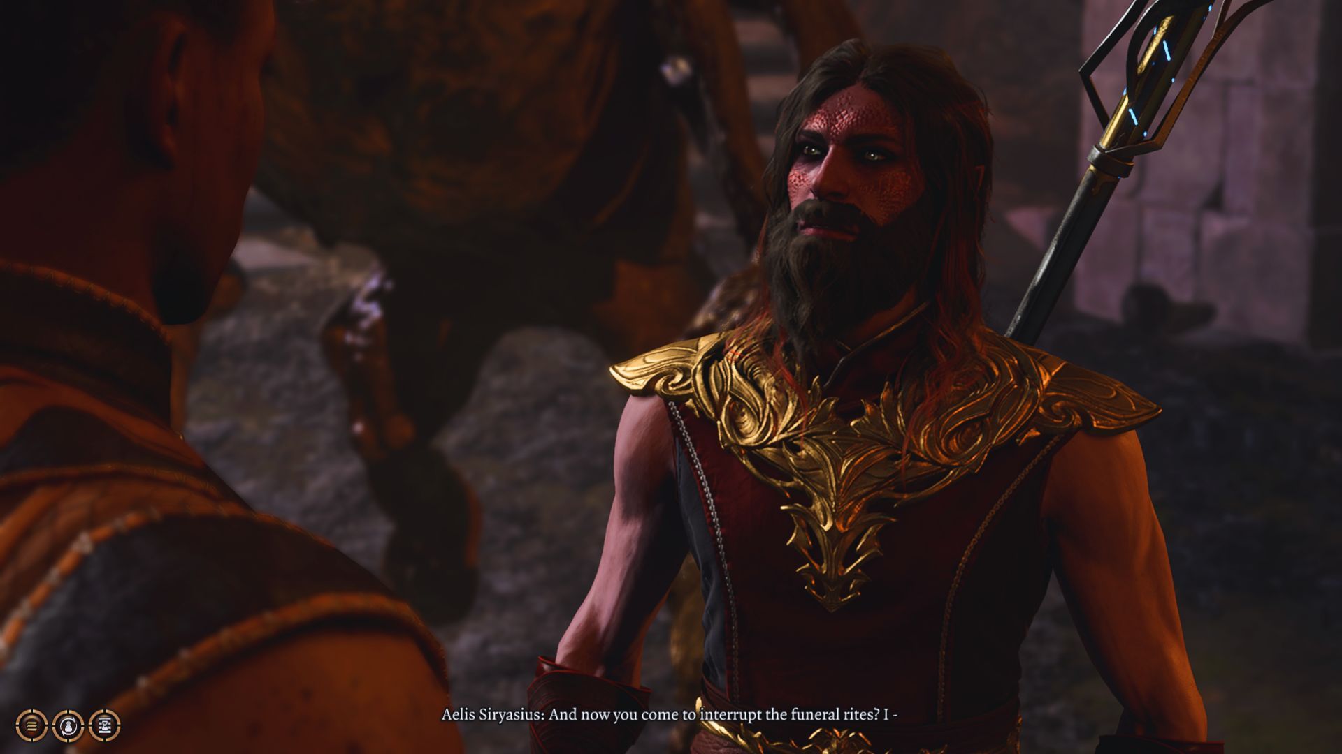 Baldur's Gate 3 - Player speaking to Aelis, a draconic sorcerer