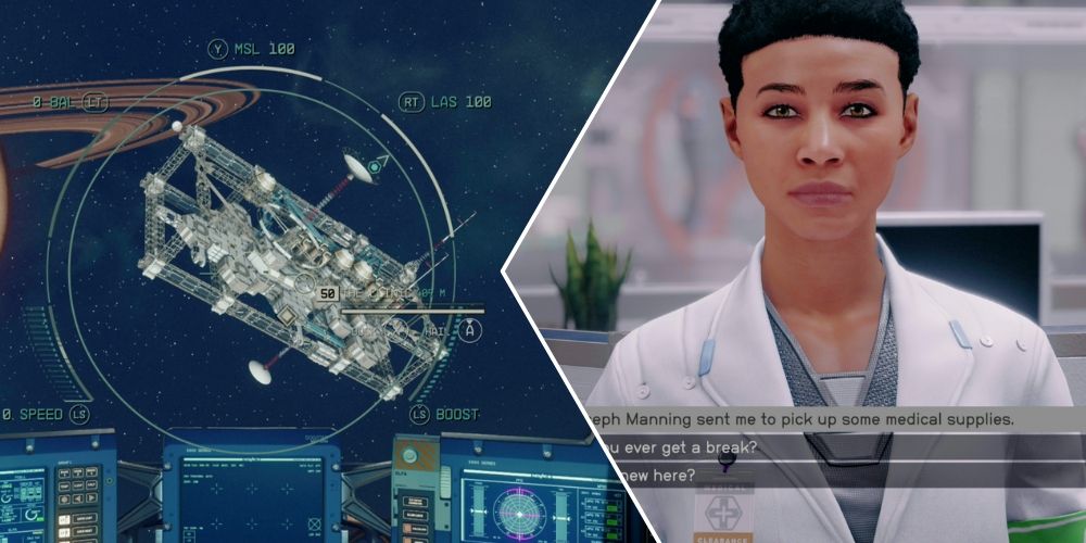 screenshot in Starfield of The Clinic and Abbie