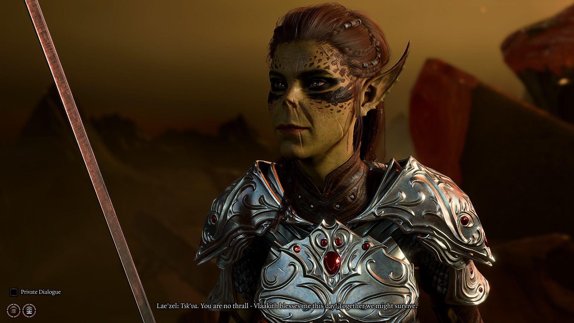 Baldur's Gate 3 Laezel Holding Sword
