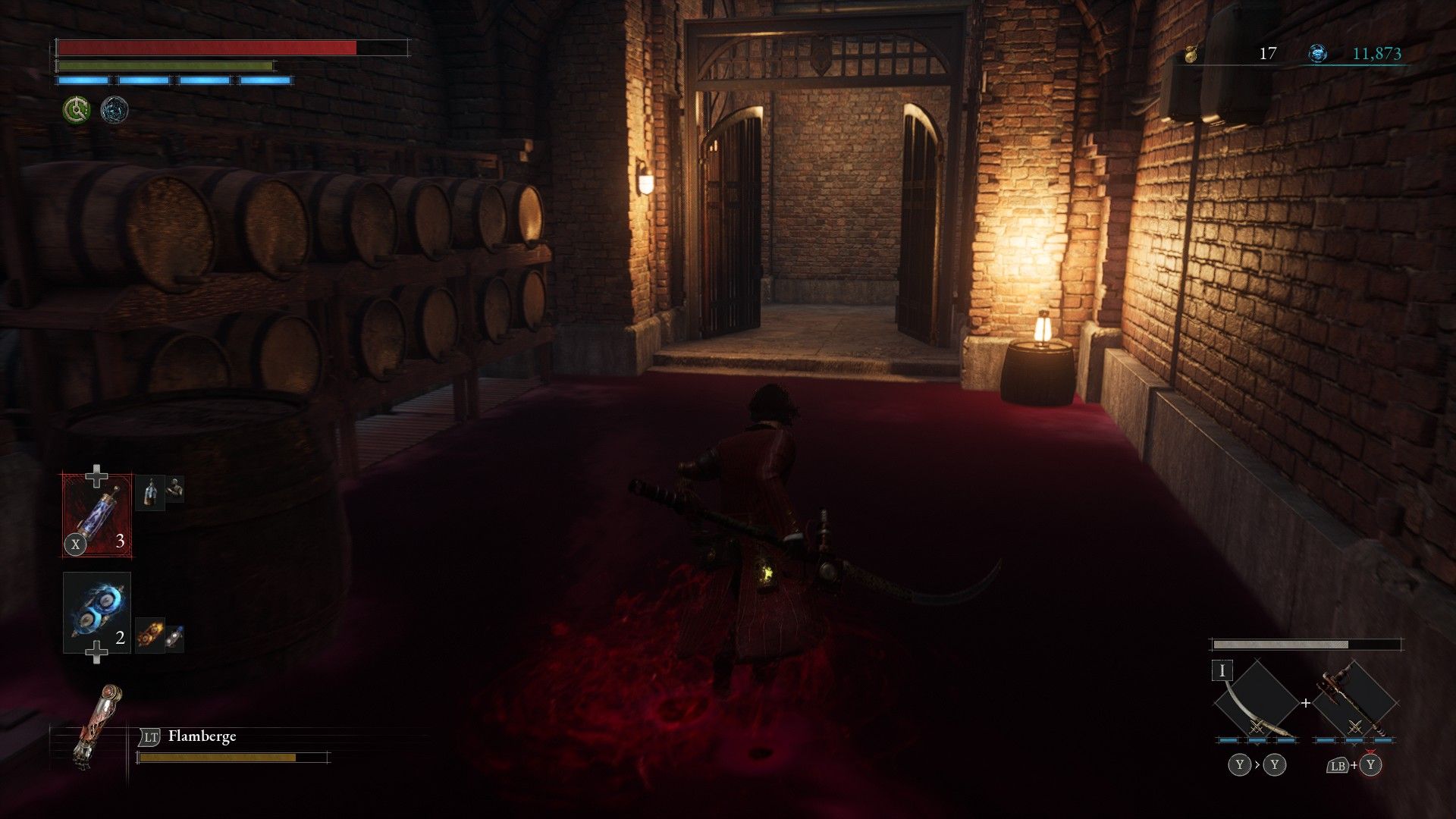 P finds door from the flooded wine cellar in the arcade Lies of P