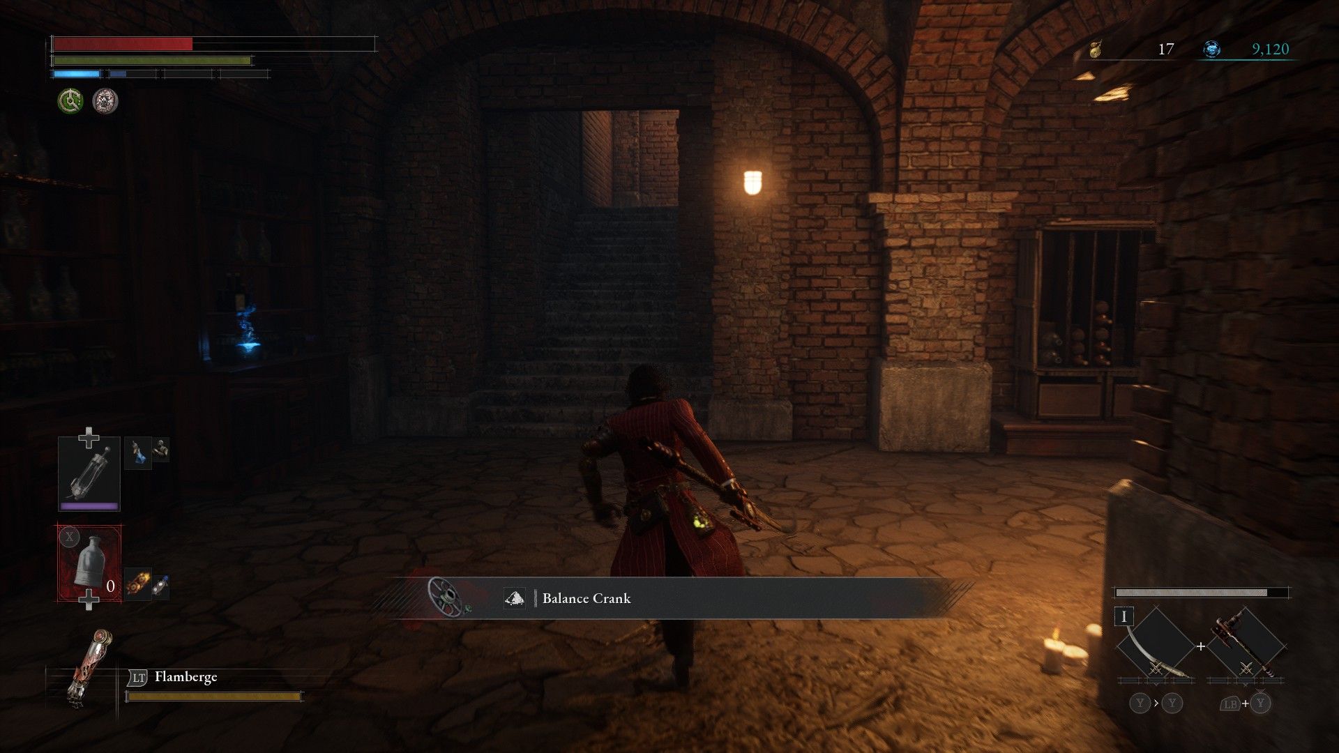 P picks up Balance Crank and discovers La Bleiwies in cellar of the arcade in Lies of P