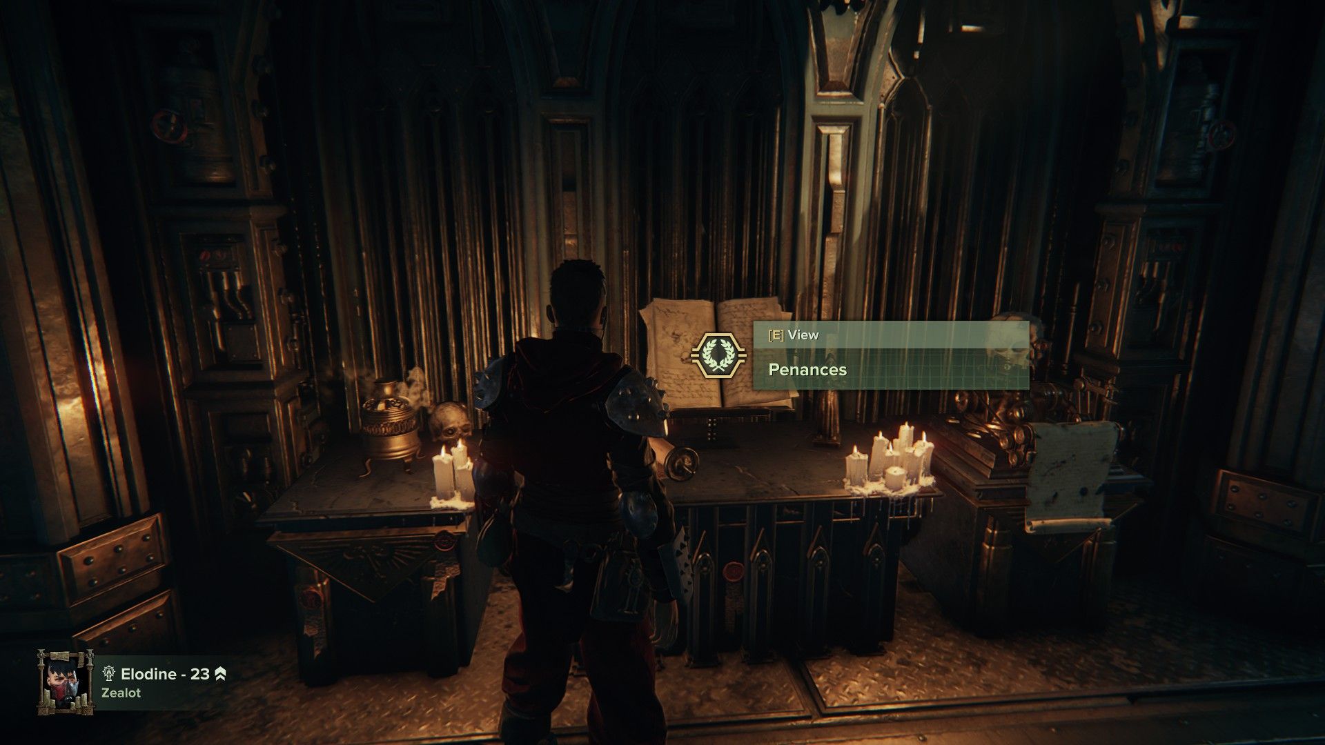 20231011112754_1a zealot checks the penance book on board the mourningstar in warhammer 40,000: darktide