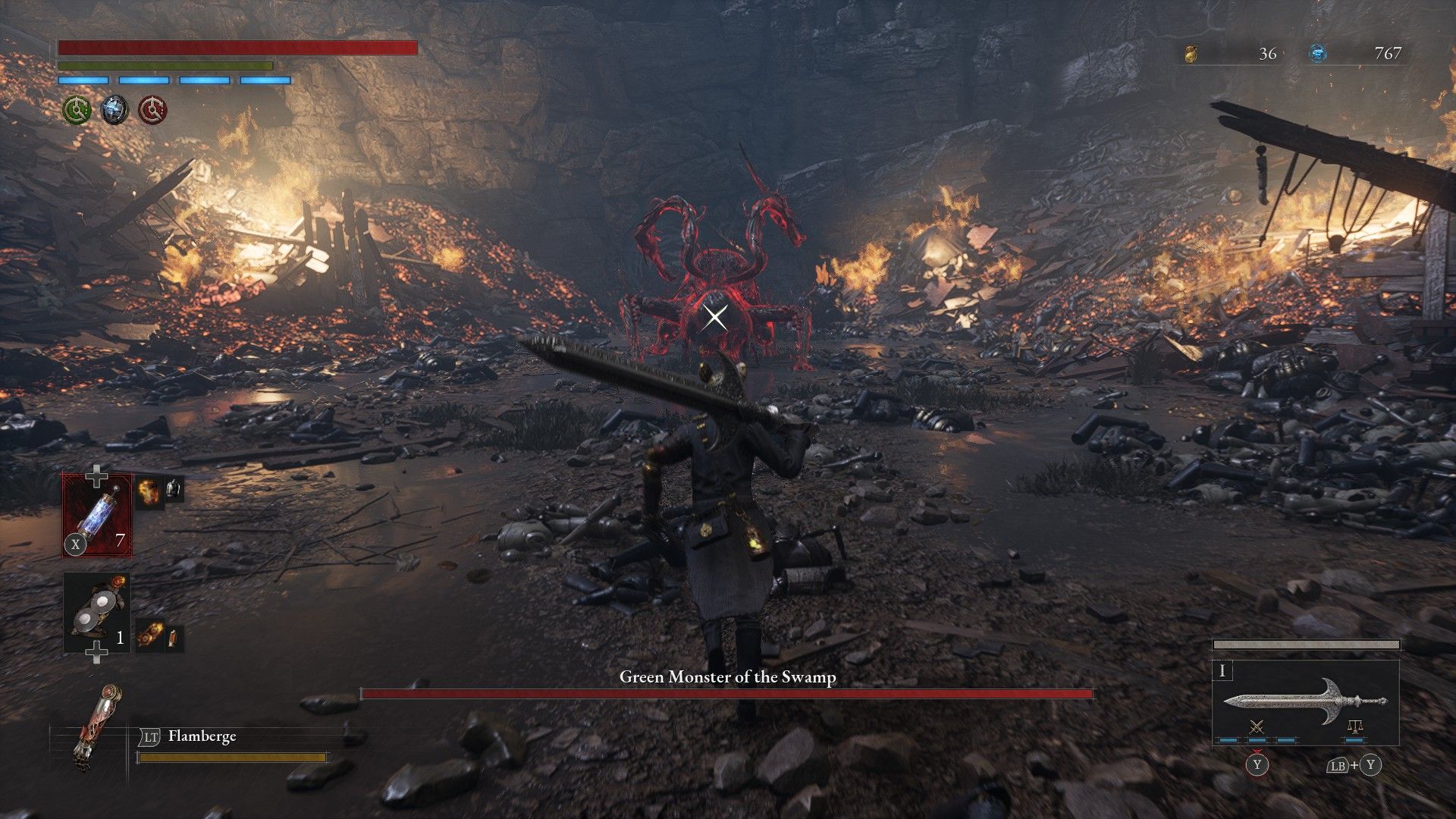 P rushes into Monster fight and is immediately met with Rage Charge Fury attack in Lies of P