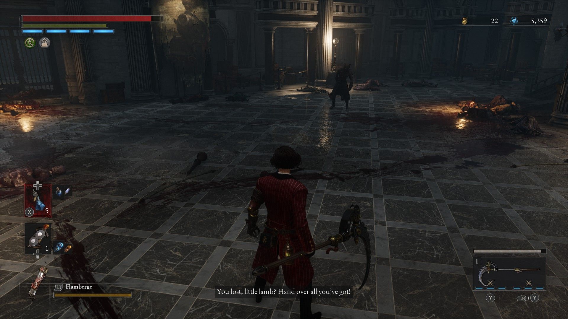 P walks into room to confront and fight the Robber Weasel in Lies of P