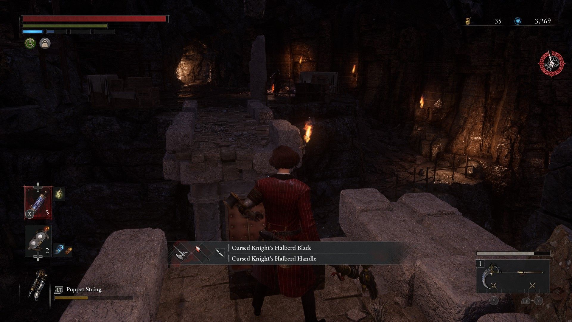 P takes the Cursed Knight's Halberd from chest in Relic of Trismegistus Lies of P
