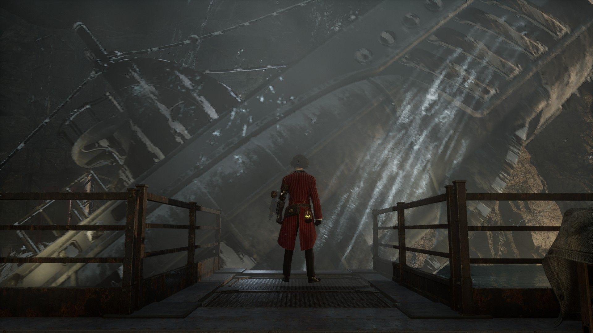 P stands on docks as Submarine bursts from the water in Lies of P