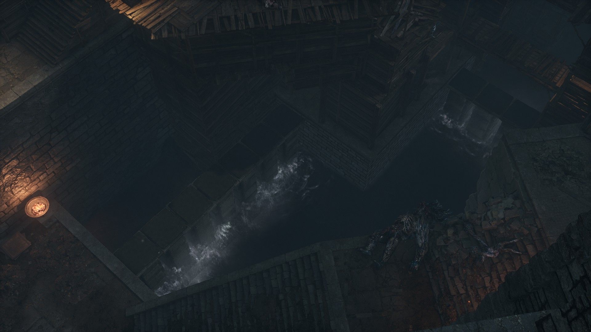 Overhead View of the Arche Abey in Lies of P As Bridge rises