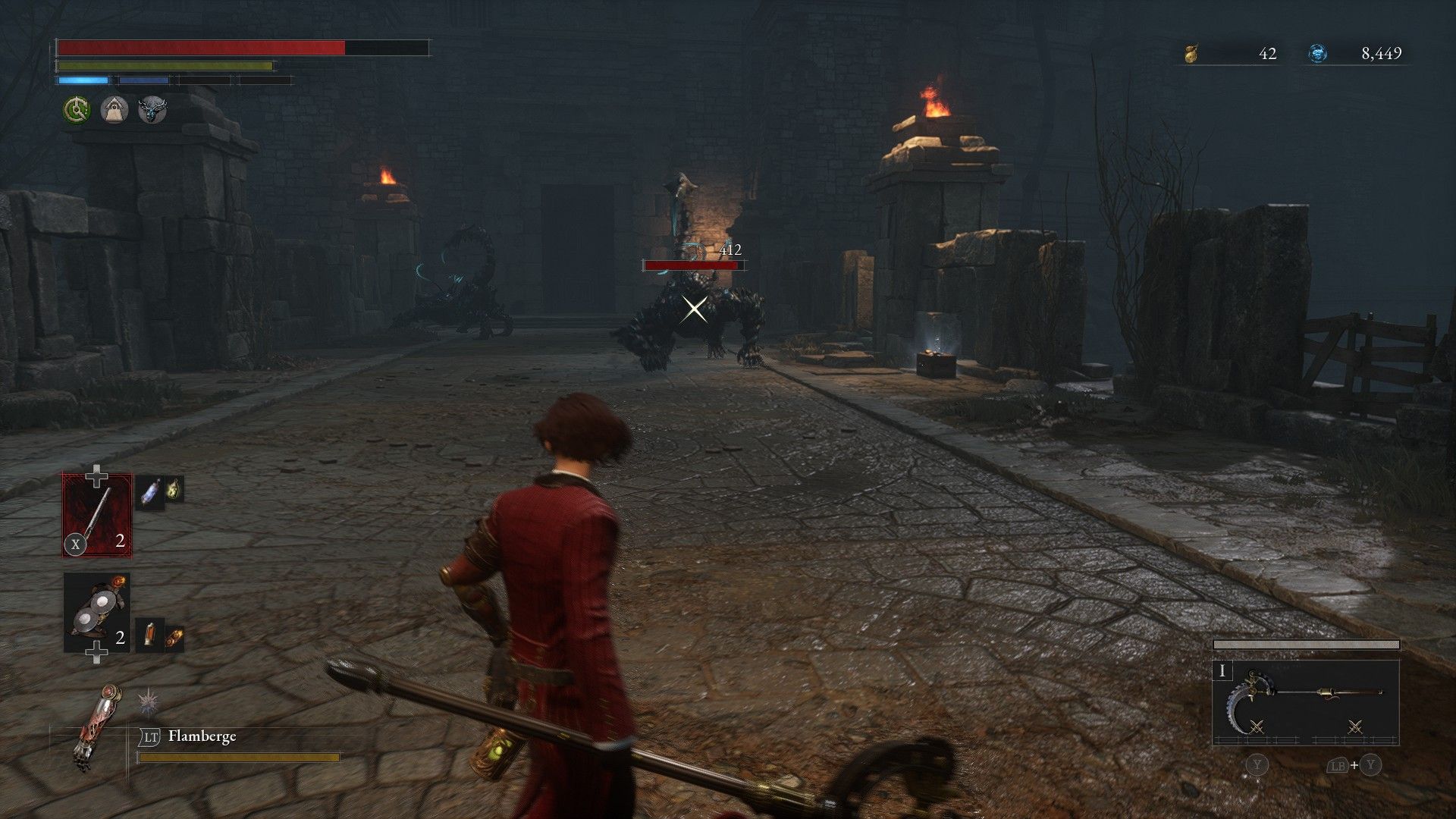 P throws Sharp Pipe to bait scorpion beast off abbey bridge in Lies of P