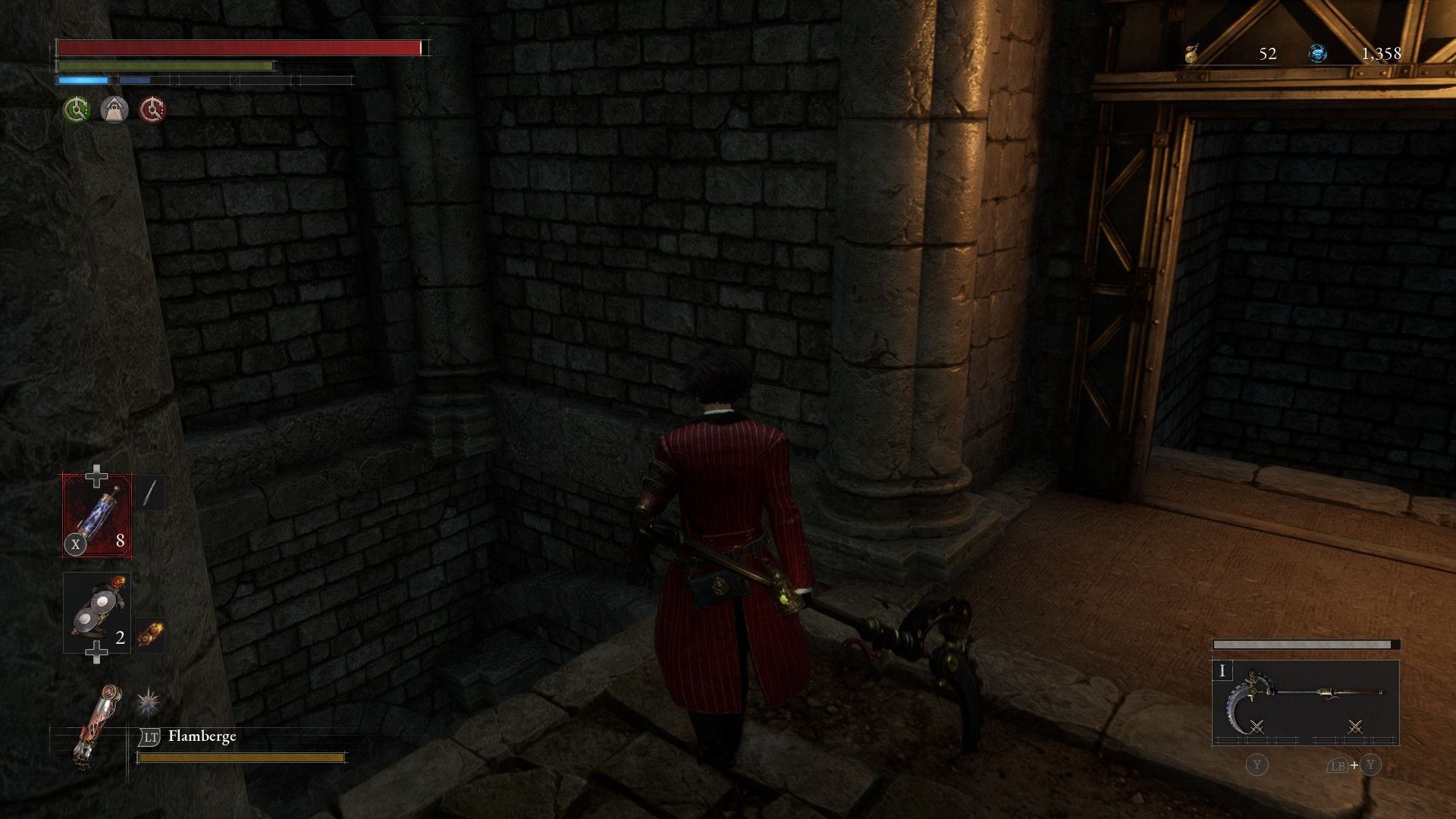 P finds ledge beside elevator that drops to Legion Caliber chest location in Lies of P