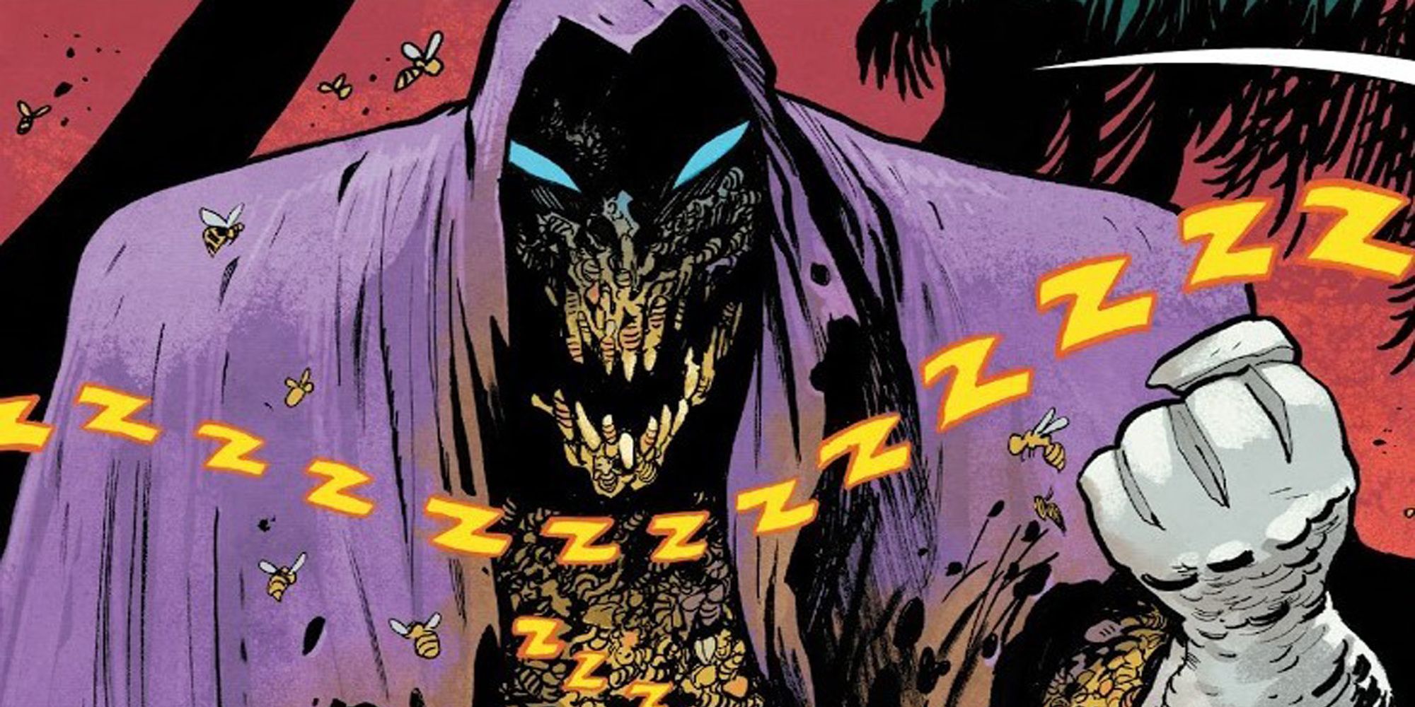 Swarm clenching his fist and looking at you.