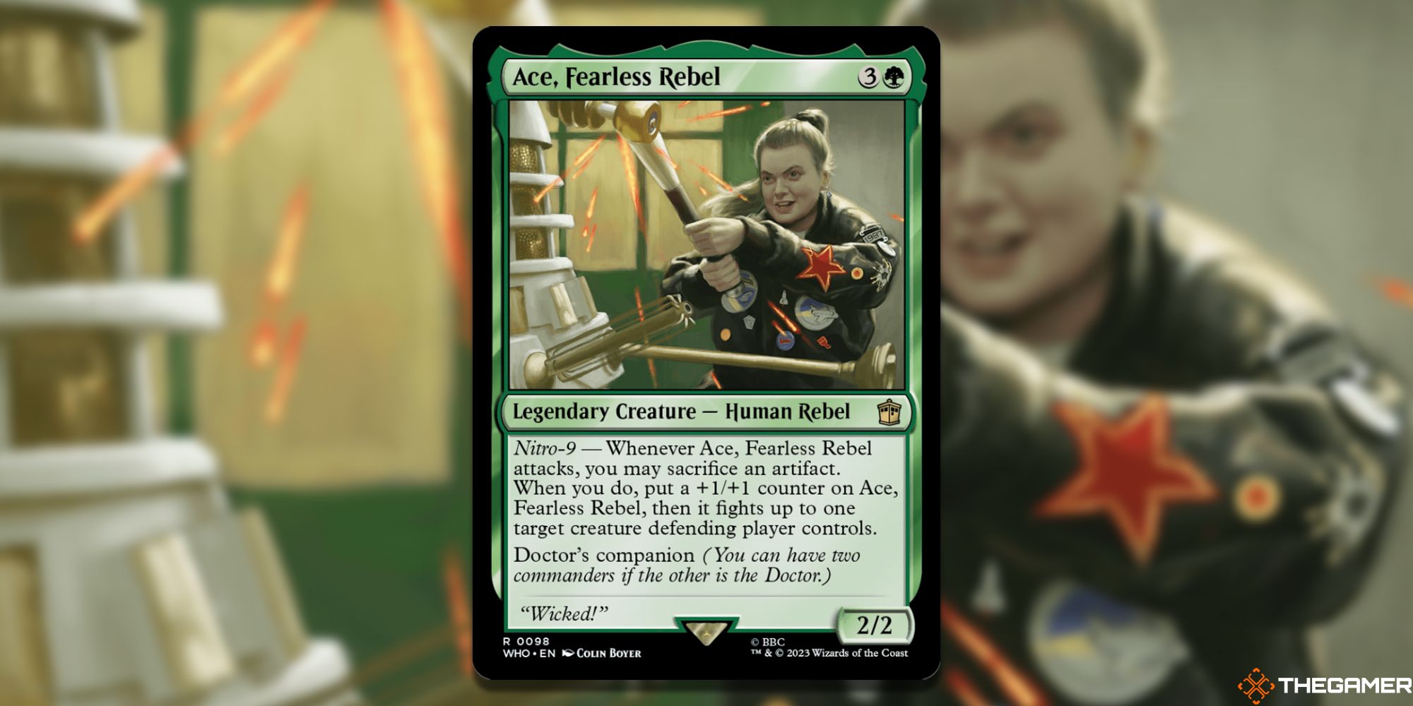 Image of the Ace, Fearless Rebel card in Magic: The Gathering, with art by Colin Boyer