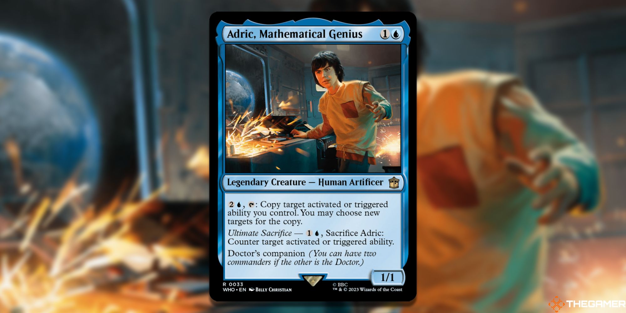 Image of the Adric, Mathematical Genius card in Magic: The Gathering, with art by Billy Christian