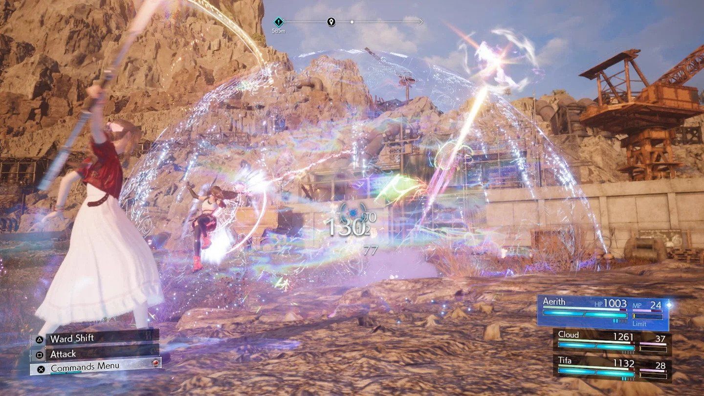 Aerith casting a spell in Final Fantasy 7 Rebirth