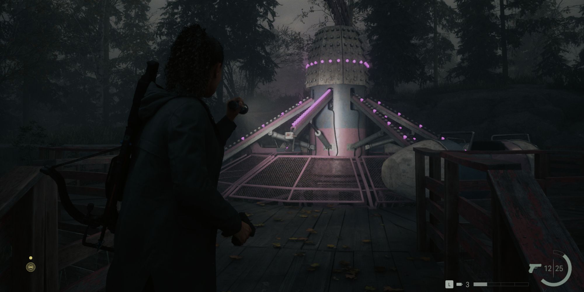 The Espresso Express ride at Coffee World in Alan Wake 2, with a car missing