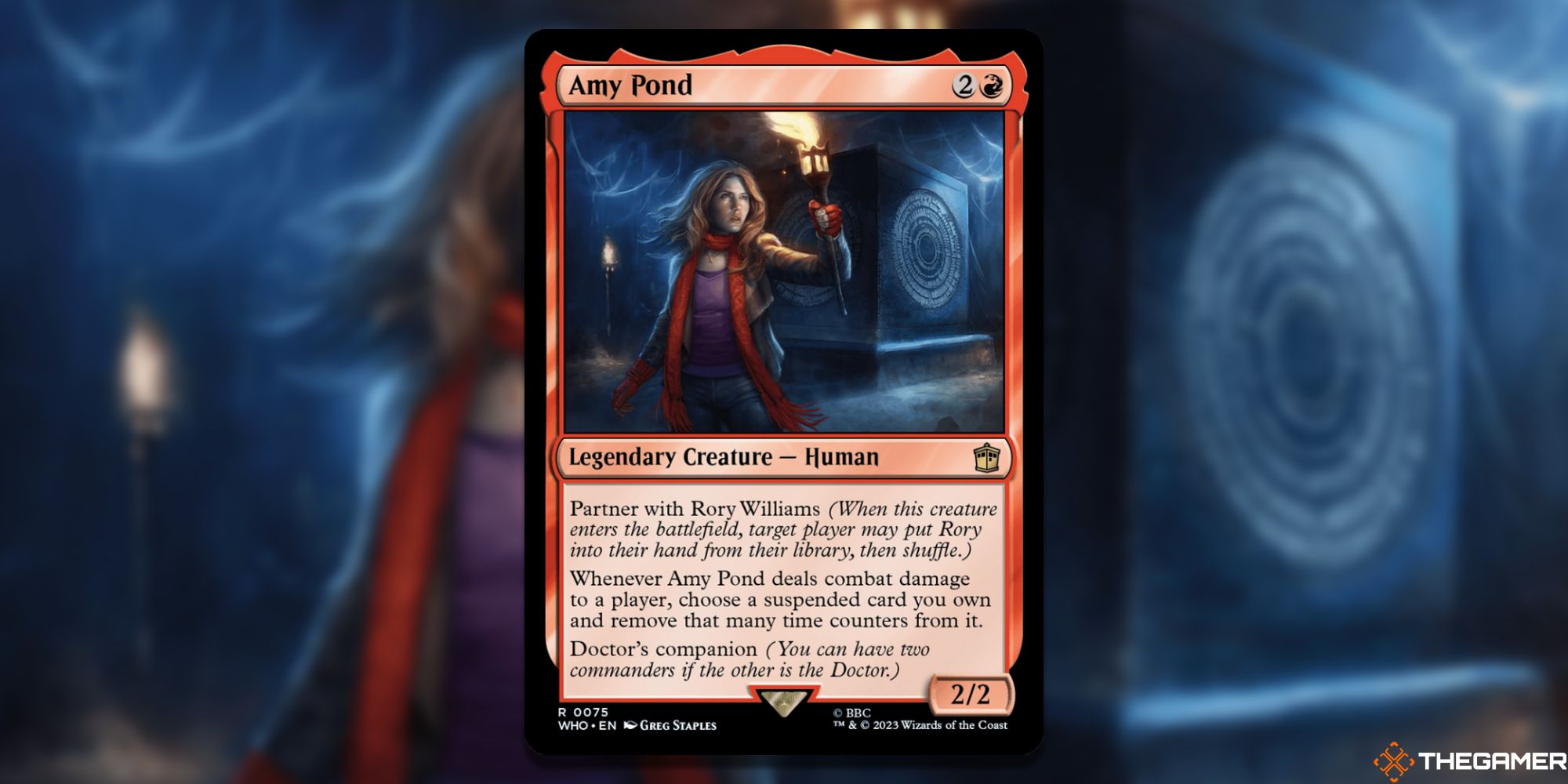 Image of the Amy Pond card in Magic: The Gathering, with art by Greg Staples