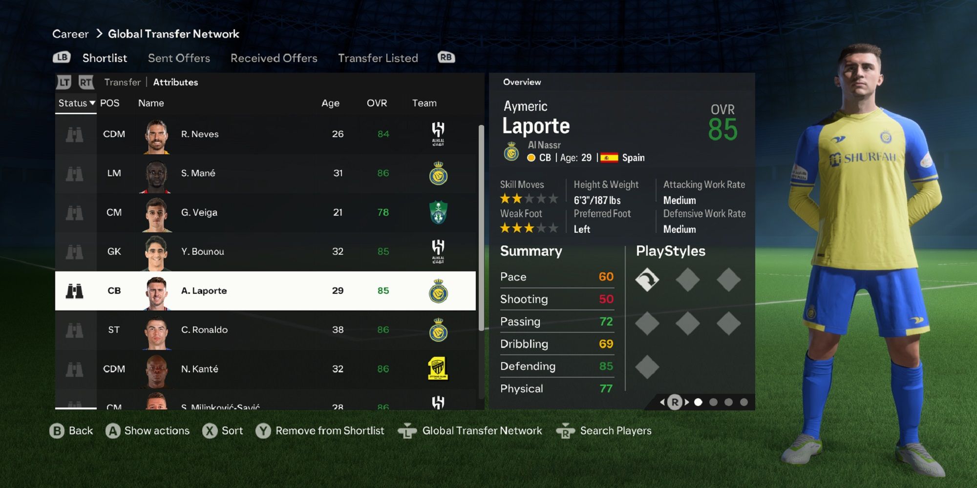 An image of Aymeric Laporte in EA Sports FC 24