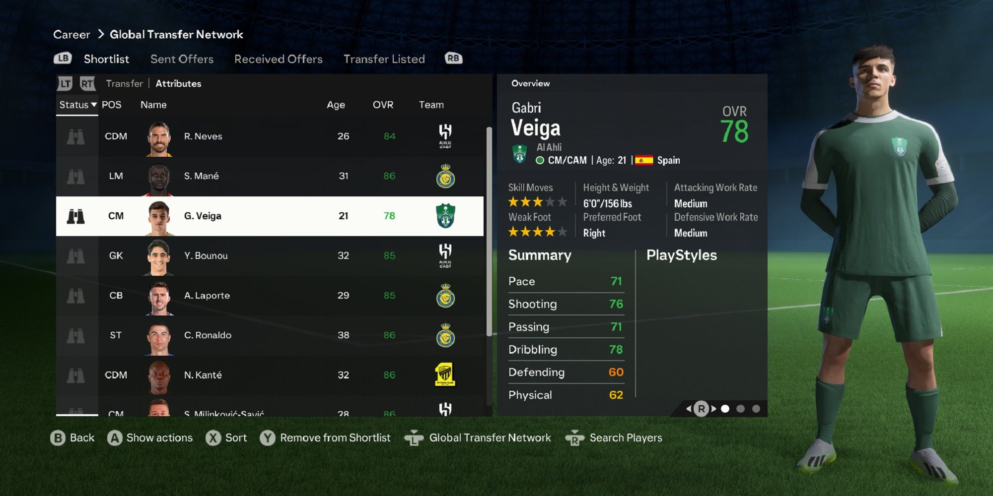 An image of Gabri Veiga in EA Sports FC 24