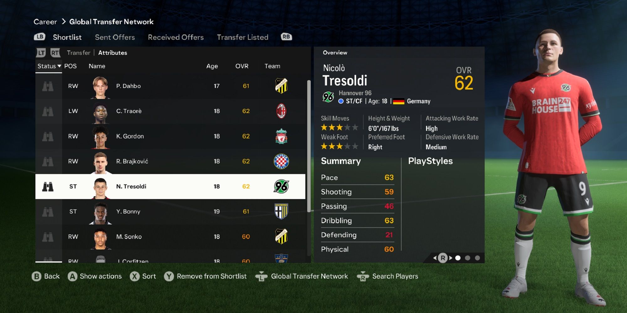 An image of Nicolo Tresoldi in EA Sports FC 24