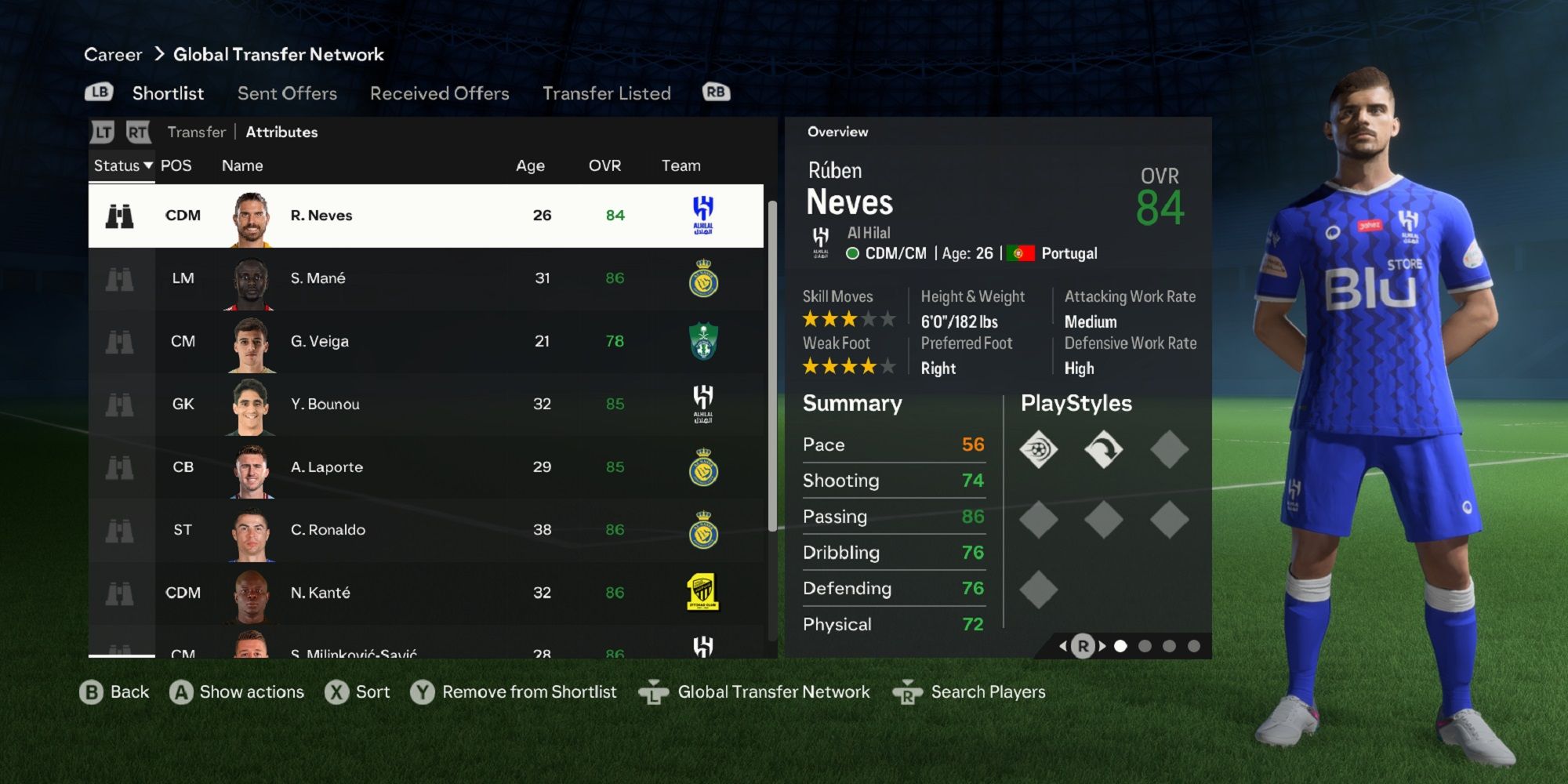 An image of Ruben Neves in EA Sports FC 24