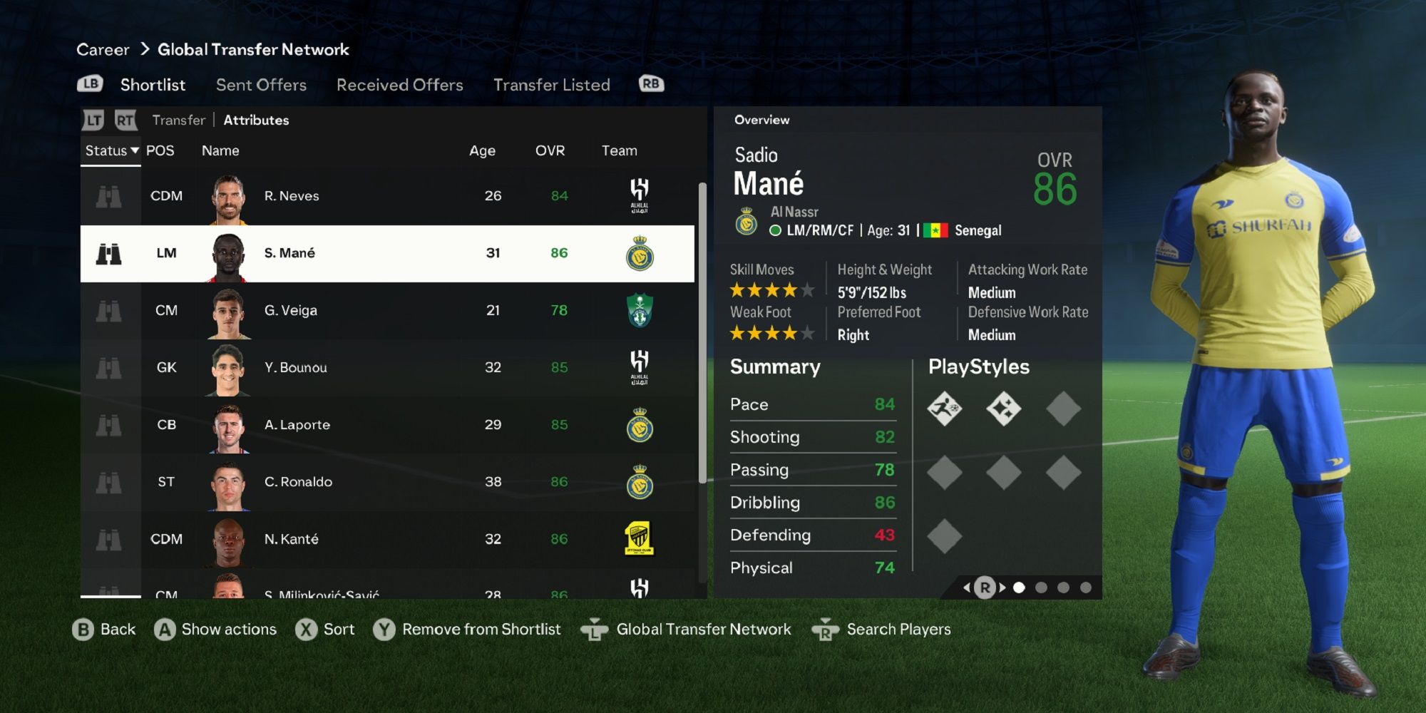 An image of Sadio Mane in EA Sports FC 24