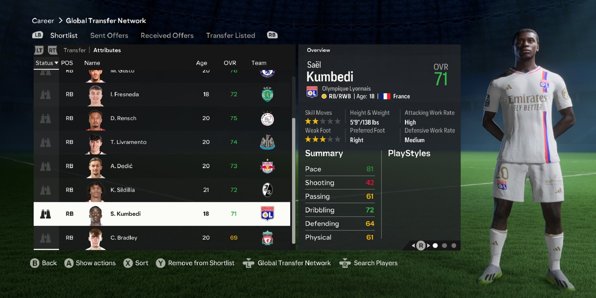 An image of Sael Kumbedi in EA Sports FC 24-1