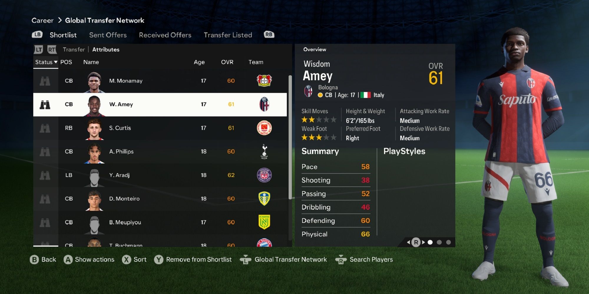 An image of Wisdom Amey in EA Sports FC 24