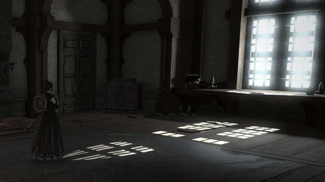 An inn room in Foundation in Final Fantasy 14.